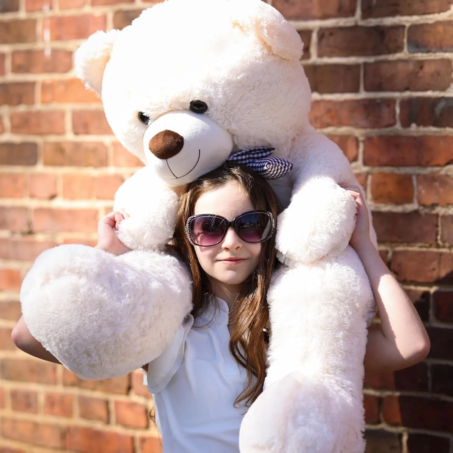 Misscindy Giant Teddy Bear Plush Stuffed Animals for Girlfriend or Kids 47 inch, (White)