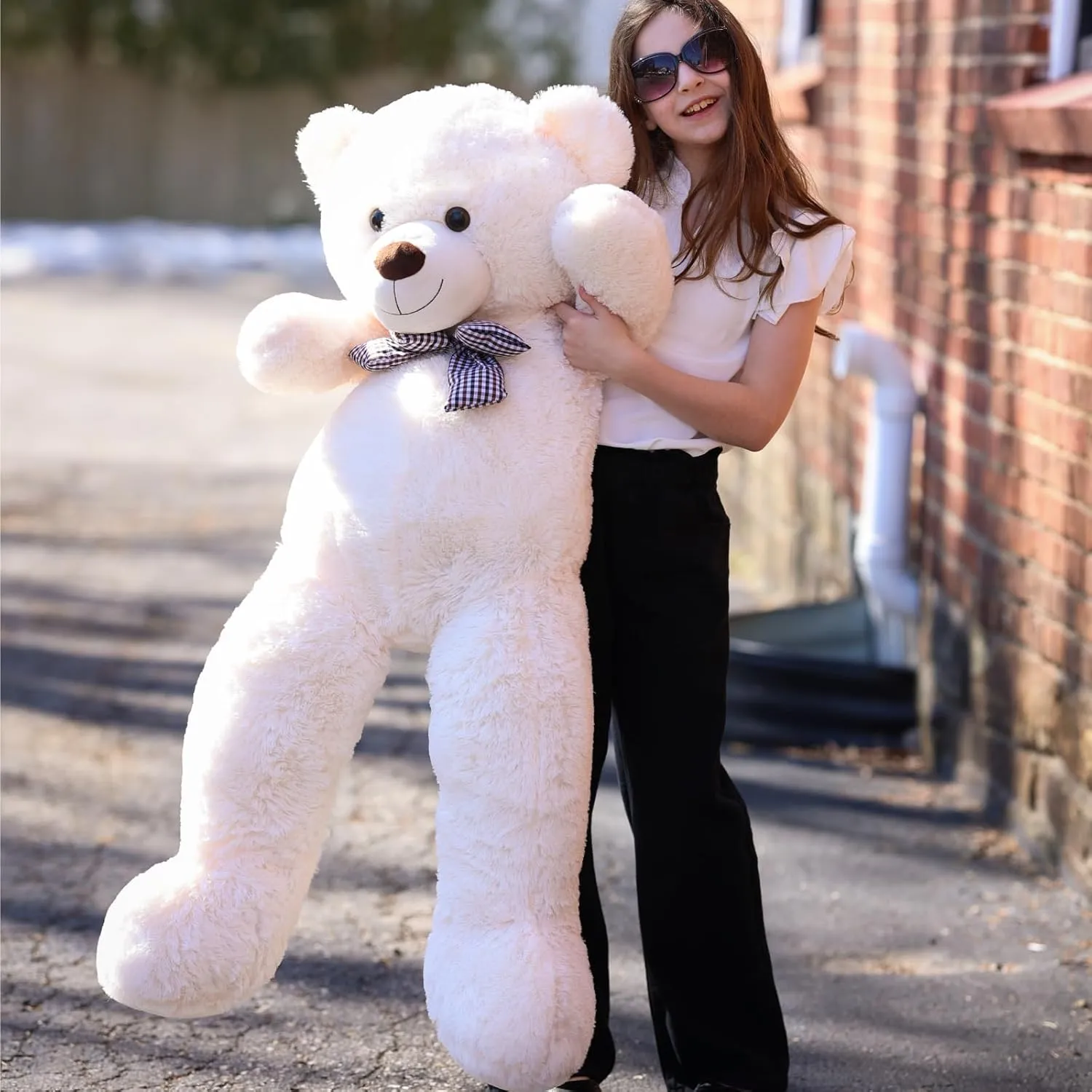 Misscindy Giant Teddy Bear Plush Stuffed Animals for Girlfriend or Kids 47 inch, (White)