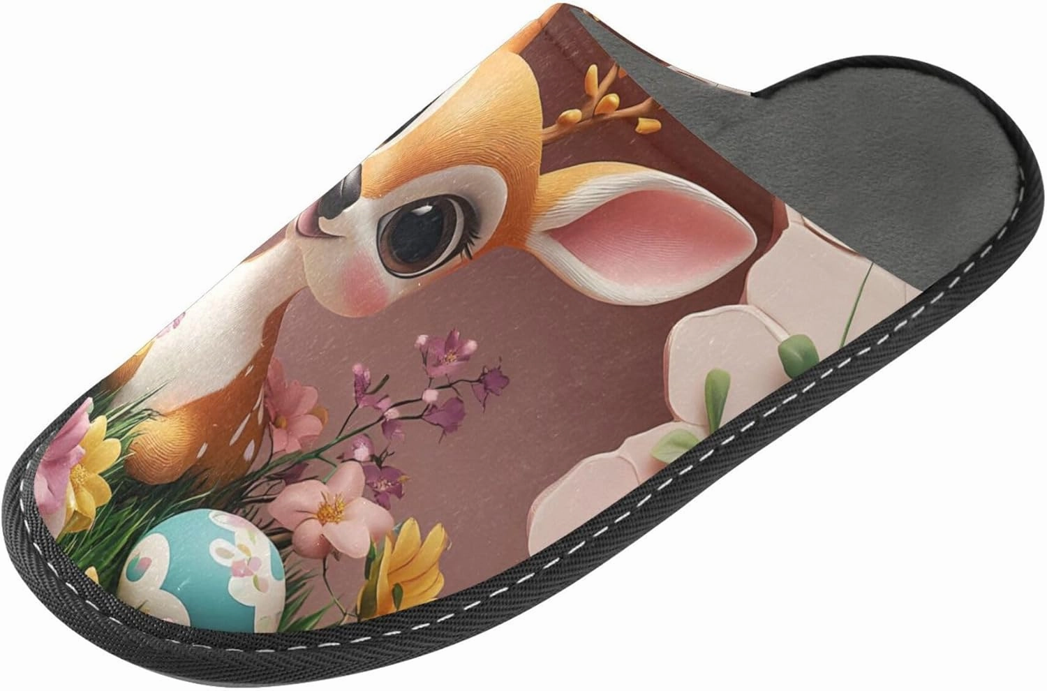 MNSRUU Fuzzy Slippers House Slippers for Women Men Gnomes Rose Black Plush Warm Slippers Winter Soft Slippers Bedroom Shoes Plush Lining Indoor Non-slip