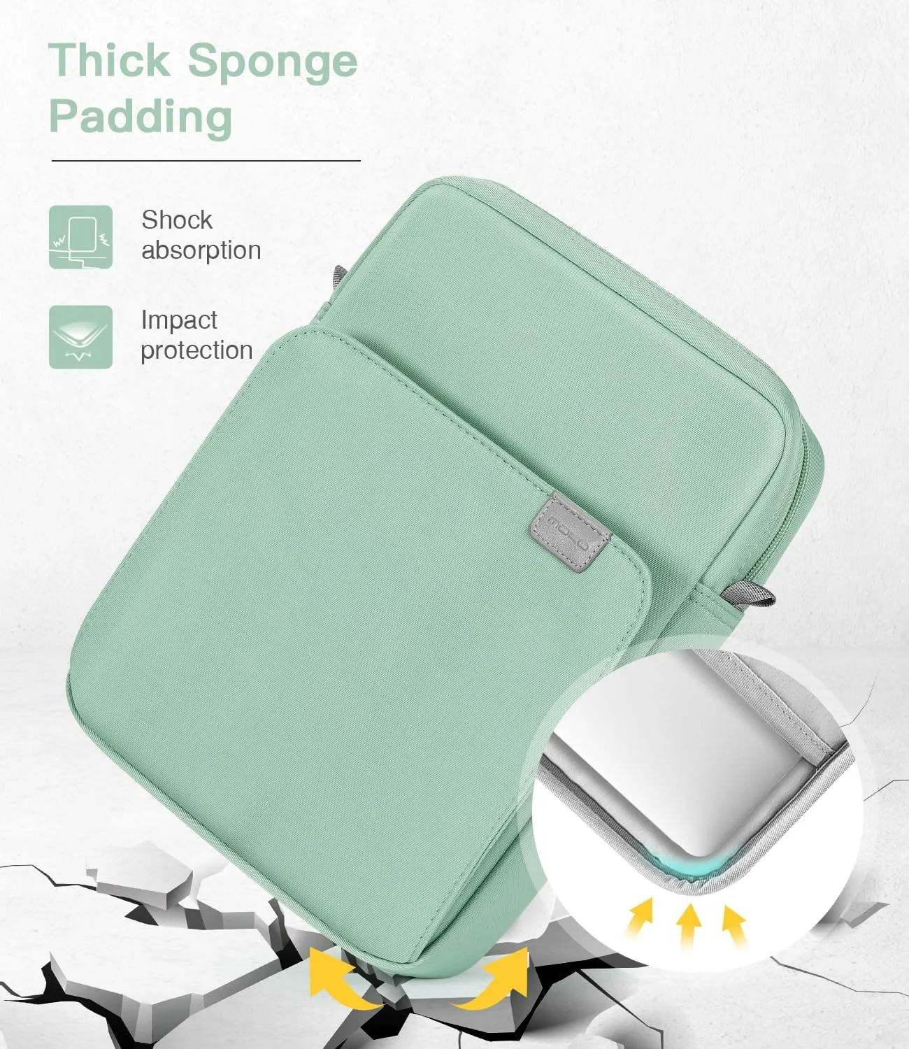 MoKo 9-11 Inch Tablet Sleeve Bag Handle Carrying Case with Shoulder Strap Fits 11inch iPad Air M3, iPad A16 2025, Pro 11 inch, iPad 10/9/8/7th Gen, Tab S8/S9 11", Cyan