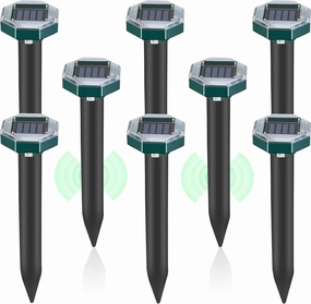 Mole Repellent Solar Powered - Ultrasonic Vole Repellent Outdoor, Mole Deterrent, Rodent Chipmunk Snake Repellent Gopher Repellents for Lawns Garden Yard