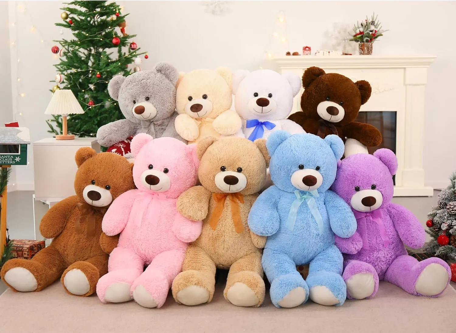 MorisMos Giant Teddy Bear Stuffed Animal 3ft-36 inch Big Teddy Bear for Baby Shower Decor, Large Stuffed Bear Gifts for Girl Boy Women on Birthday Christmas,Grey