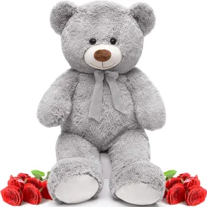 MorisMos Giant Teddy Bear Stuffed Animal 3ft-36 inch Big Teddy Bear for Baby Shower Decor, Large Stuffed Bear Gifts for Girl Boy Women on Birthday Christmas,Grey