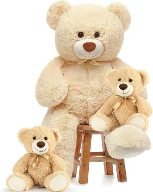 MorisMos Giant Teddy Bears with Babies, Large Mommy Bear with 2 Babies Stuffed Animals for Baby Shower, Big Bear Plush, 36 Inch
