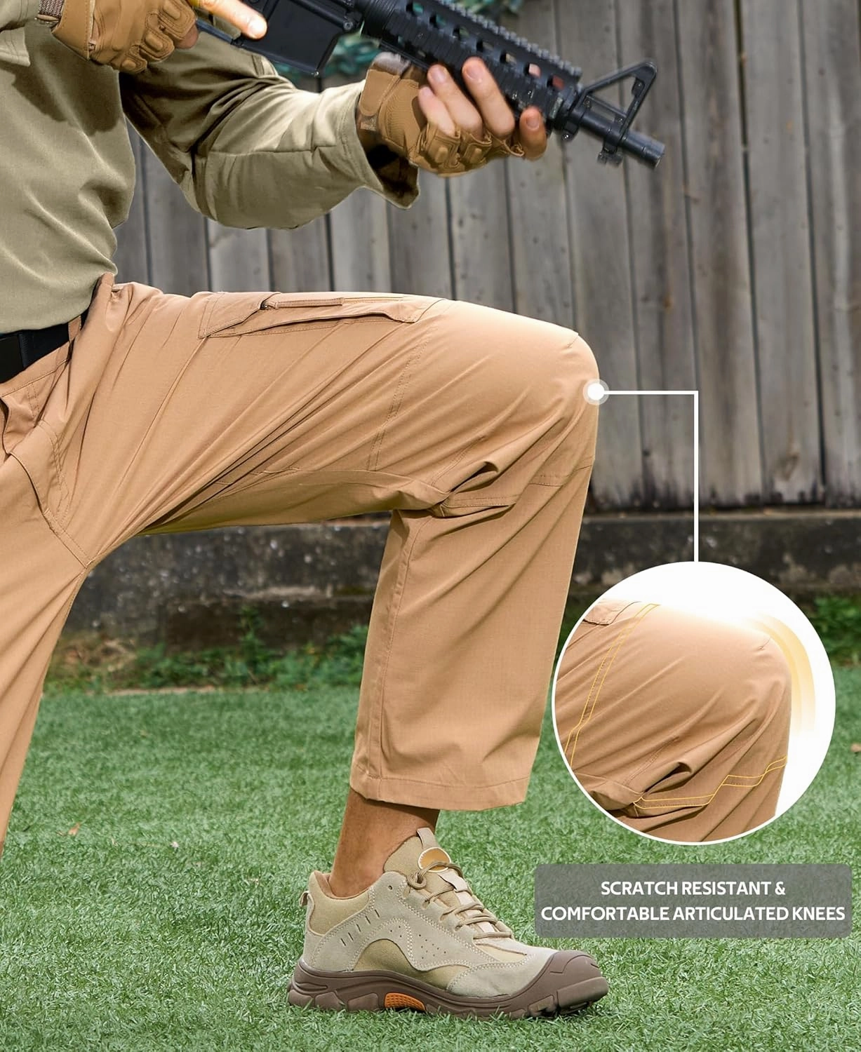MOURCE Ripstop Tactical Pants for Men Stretch Breathable - Lightweight Quick Dry Mens Hiking Pants with 9 Pockets