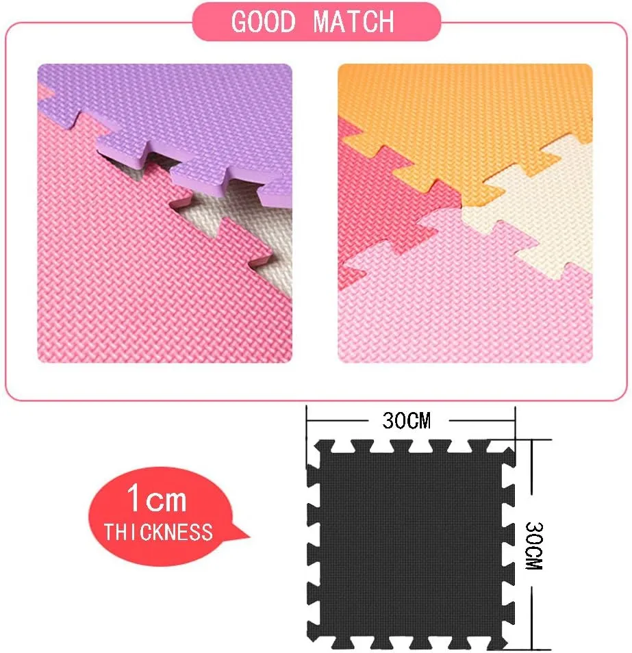 MQIAOHAM® 18 Pieces Puzzle Play Mats, Soft Baby Play Mat, Kids Interlocking Foam Floor Tiles, Toddlers Carpet Playmats G301018-110