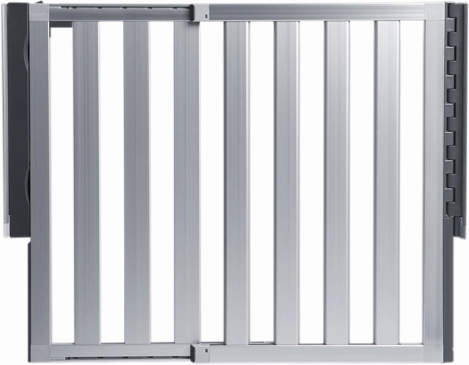 Munchkin® Loft Hardware Mounted Baby Gate for Stairs, Hallways and Doors, Extends 26.5"- 40" Wide, Silver Aluminum