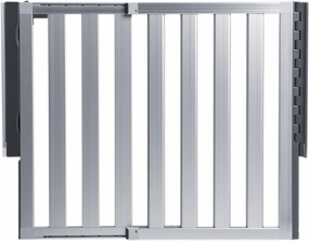 Munchkin® Loft Hardware Mounted Baby Gate for Stairs, Hallways and Doors, Extends 26.5"- 40" Wide, Silver Aluminum