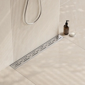 Neodrain 24 Inch Rectangular Linear Shower Drain with Brick Pattern Grate, Brushed 304 Stainless Steel Bathroom Floor Drain,Shower Floor Drain Includes Adjustable Leveling Feet