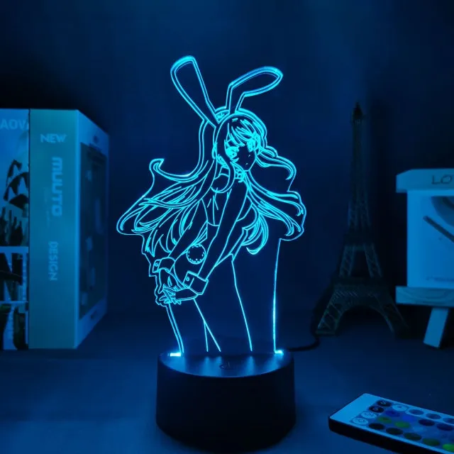 Neon Light Anime Bunny Girl