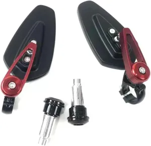 New For Italjet Dragster Rear View Mirror Rear Mirror Aluminum Alloy Adjustable Mirror For Italjet Dragster 200 / 250i / 125/4 (Color : Red)