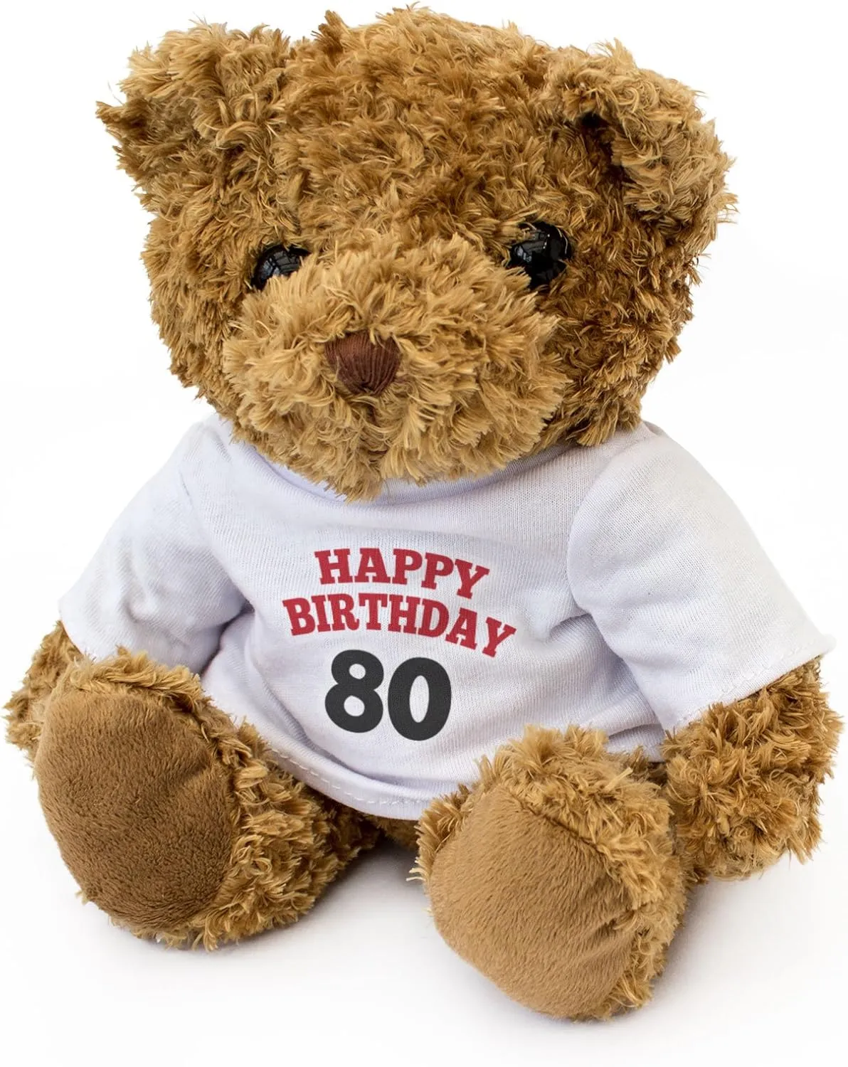New - Happy Birthday 80 - Teddy Bear - Cute and Cuddly - 80th Gift Present
