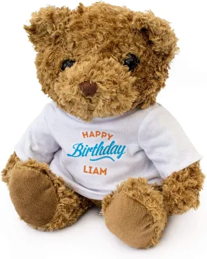 New - Happy Birthday Liam - Teddy Bear - Cute Soft Cuddly - Gift Present