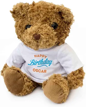 New - Happy Birthday Oscar - Teddy Bear - Cute Soft Cuddly - Adorable Gift Present