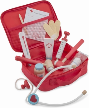 New Classic Toys Doctor Set - Pretend Play Toy for Kids Cooking Simulation Educational Toys and Color Perception Toy for Preschool Age Toddlers Boys Girls , Red