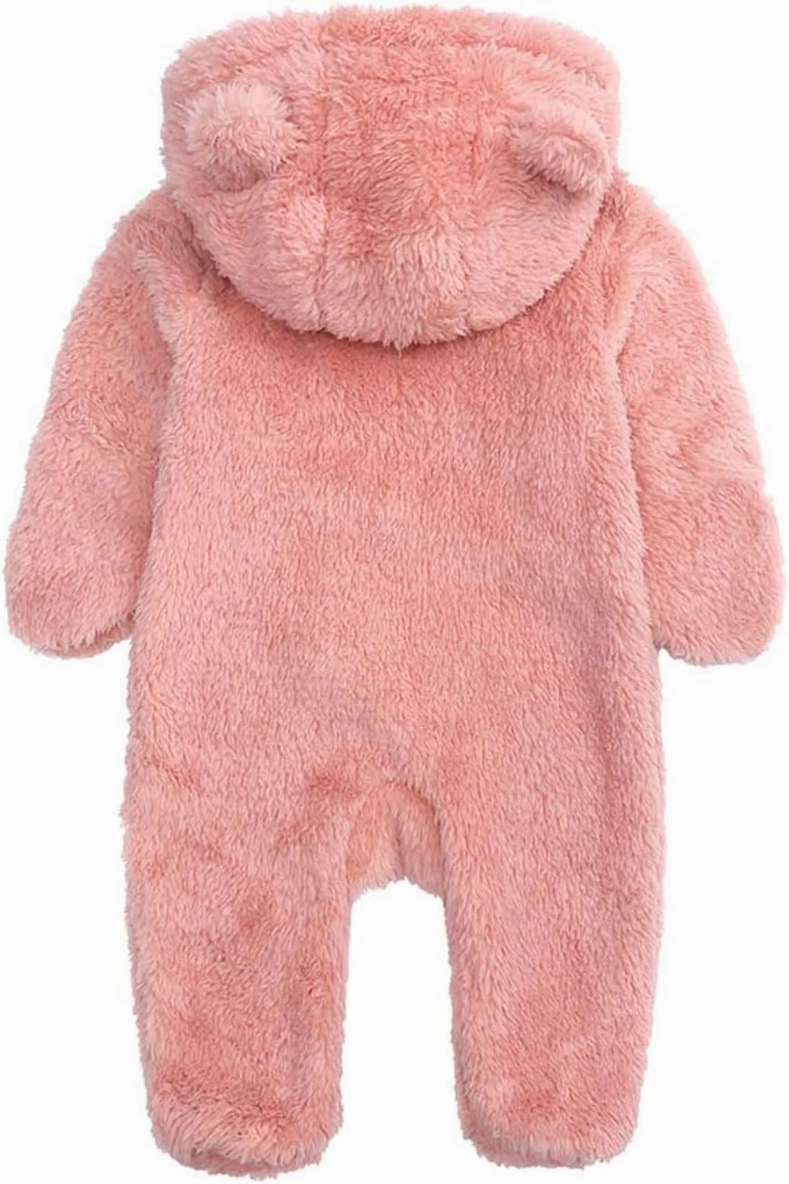 Newborn Baby Jumpsuit Hooded Fleece Rompers Long Sleeve Onesies Outwear Outfits