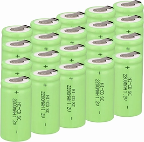 Ni-Cd Rechargeable Battery Sub C SC Batteries (Green*20)