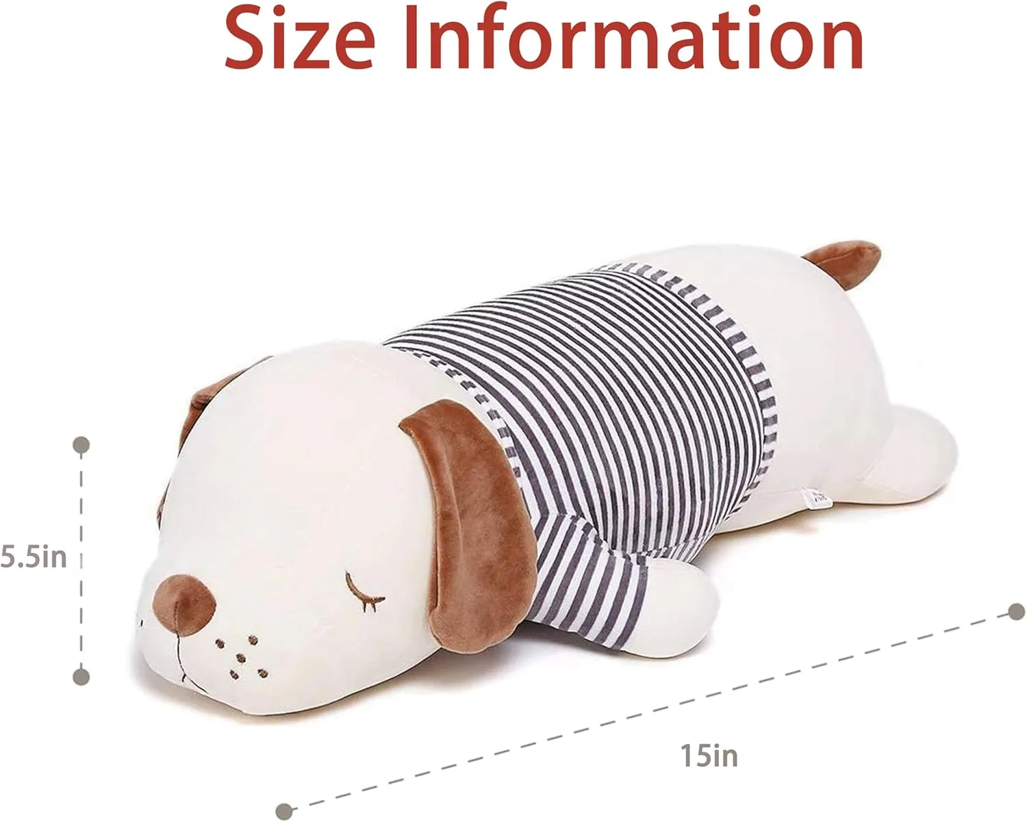 Niuniu Daddy 15" | 1.9 Pound Plush Puppy Weighted Stuffed Animal Soft Plush Toy Dog Cute Cuddle Hugging Pillow, Body Pillow Birthday Gift for Kids Adults Girls Boys