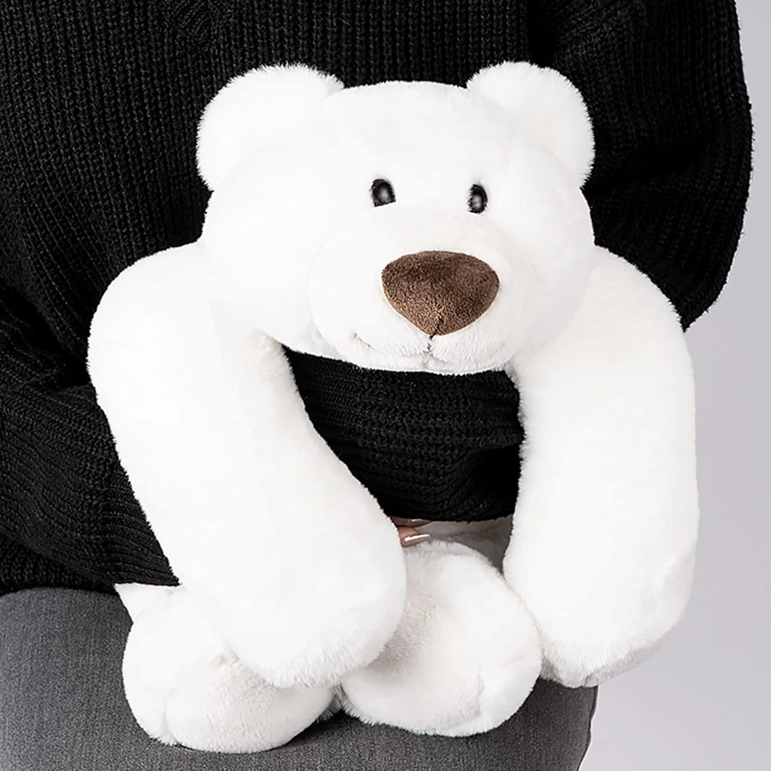 Niuniu Daddy 20" | 3.3 Pound Polar Bear Weighted Stuffed Animals, Large White Bear Plush Toy Pillow with Fluffy Fur for Kids Adults Teens Cute Stuffy Animal for Valentine Christmas Birthday Gift