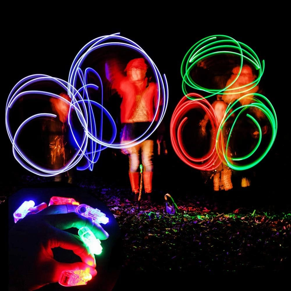 Novelty Place 160Pcs LED Party Finger Lights for Kids with Screw-Secured, LED Finger Flashlight Light Up Finger Ring Toys for Party Favor, Halloween, Raves, Concert Shows