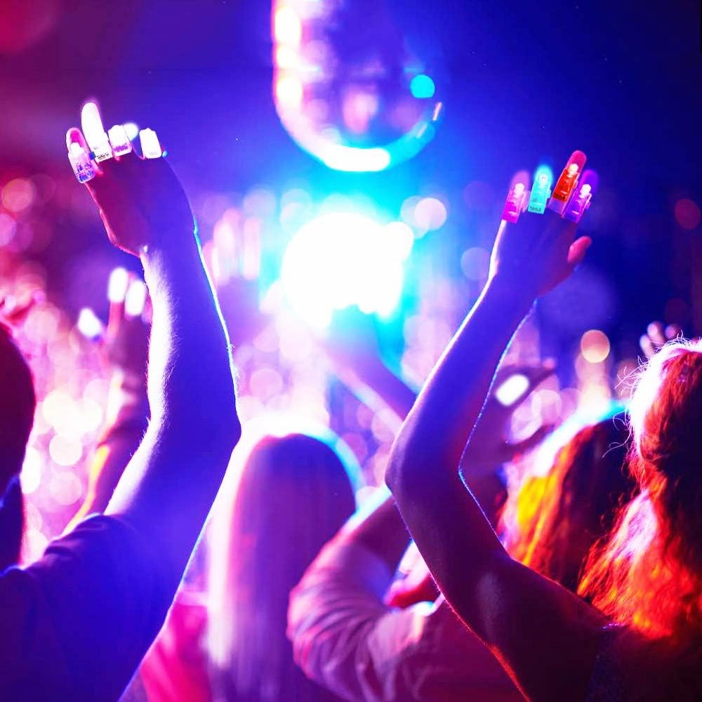 Novelty Place 160Pcs LED Party Finger Lights for Kids with Screw-Secured, LED Finger Flashlight Light Up Finger Ring Toys for Party Favor, Halloween, Raves, Concert Shows