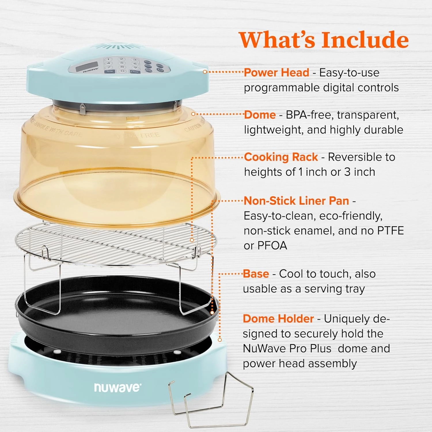 Nuwave Pro Plus 2 Infra-Red Oven, Countertop, Convection, Cook Fresh or Frozen, No Defrosting or Preheating, Cook Healthy, 360 Surround Heat, Adjustable Temps, 100 Presets, 50 Memory, Tough Power Dome