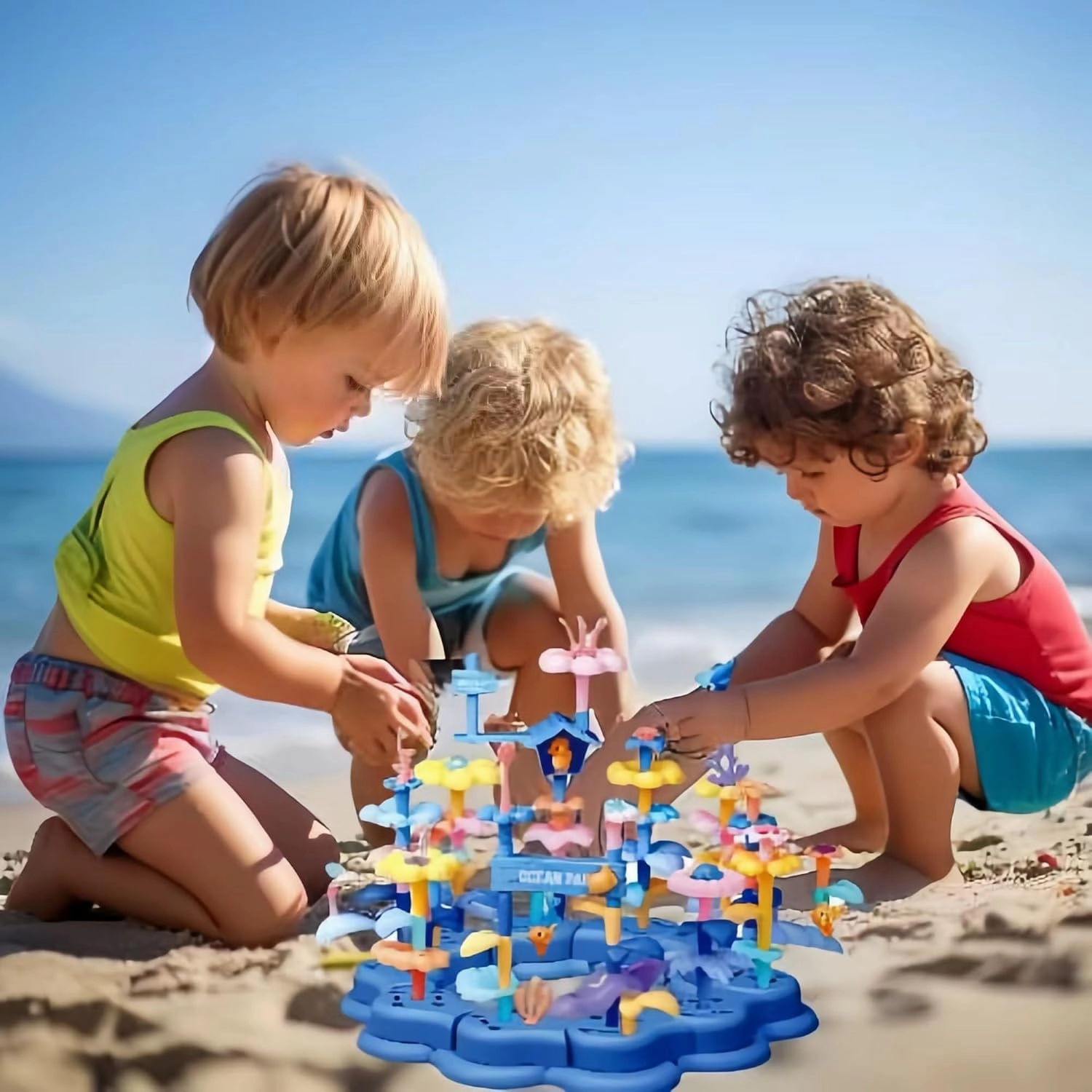 Ocean Underwater World Coral Toy, Ocean Blocks, Coral Garden Building, Kids Birthday Gift, STEM Toy for Toddler Activities Ages 3 4 5 6(95PCS)