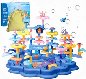 Ocean Underwater World Coral Toy, Ocean Blocks, Coral Garden Building, Kids Birthday Gift, STEM Toy for Toddler Activities Ages 3 4 5 6(95PCS)