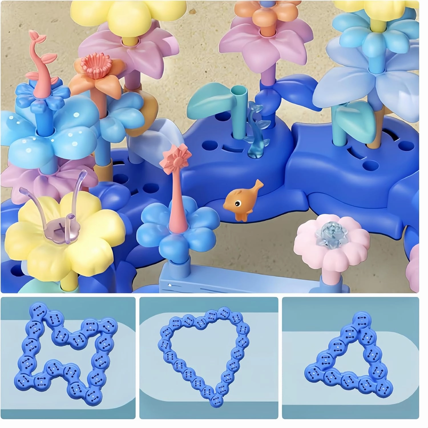 Ocean Underwater World Coral Toy, Ocean Blocks, Coral Garden Building, Kids Birthday Gift, STEM Toy for Toddler Activities Ages 3 4 5 6(95PCS)