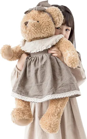 Oitscute Big Baby Teddy Bear with Cloth Cute Stuffed Animal Soft Plush Toy 25" (Black&Brown)