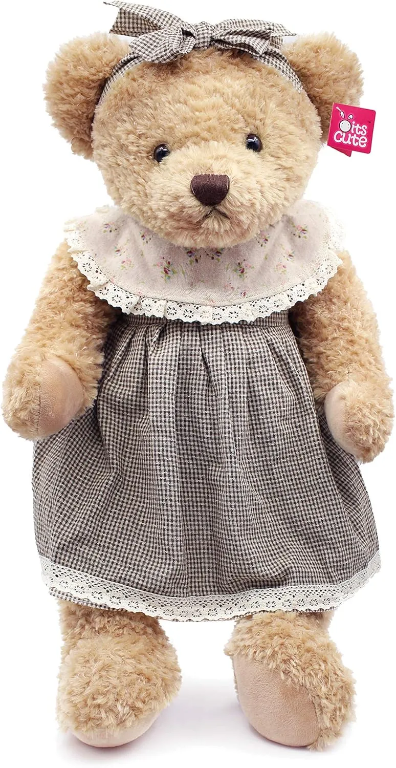 Oitscute Big Baby Teddy Bear with Cloth Cute Stuffed Animal Soft Plush Toy 25" (Black&Brown)