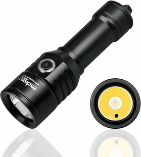 ORCATORCH D570-GL 2.0 2-in-1 Scuba Diving Signal Light 1500 Lumens Underwater Flashlight, 1000M Green Beam and White LED Combo, Rechargeable Battery for Night Dive Training Instructor Cave Exploration