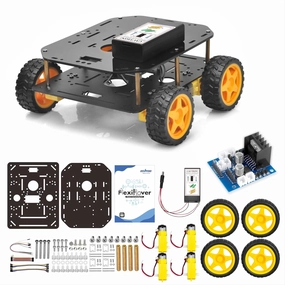 OSOYOO FlexiRover Building Kit for Arduino – Customizable Robot Car Chassis with 4 TT Motors and Wheels, Ideal for Robotics Development (Board for Arduino not Included)