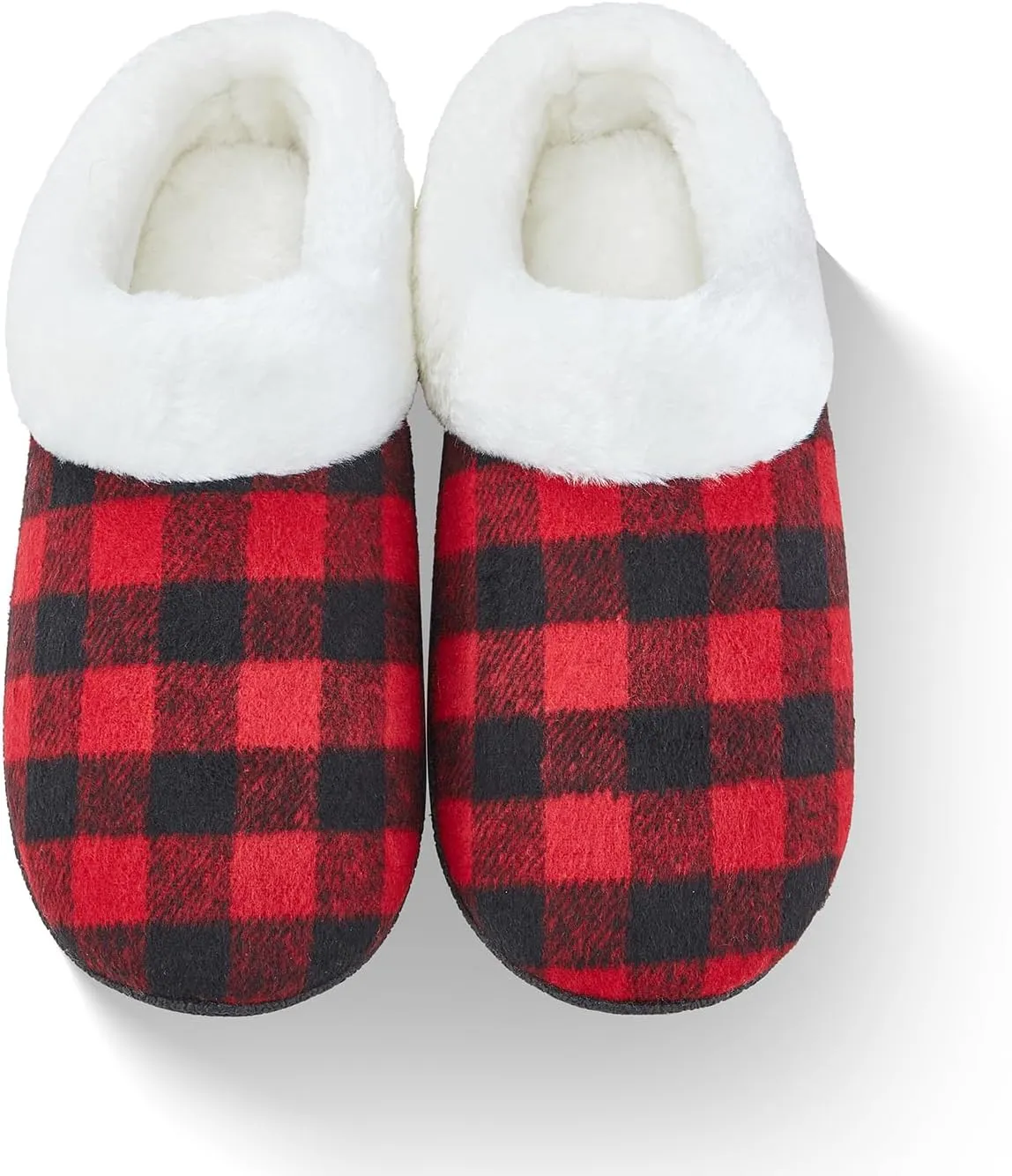 Outdoor Cotton Slippers for Women,Soft Warm Slippers with Fuzzy Plush Lining and Collar,Winter Non Slip and Wear-Resistant Slippers