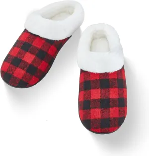 Outdoor Cotton Slippers for Women,Soft Warm Slippers with Fuzzy Plush Lining and Collar,Winter Non Slip and Wear-Resistant Slippers