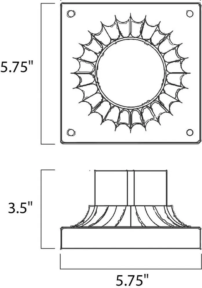 Outdoor Essentials-Cast Pier Mount in Commodity Style-Bronze Finish