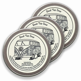 Patchouli Soap Bar for Women & Men - 3x (4oz) Vegan Handmade Bar Soap in a Low Waste Travel Tin - Camper Van Gift Pack
