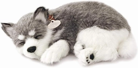 Perfect Petzzz - Original Petzzz Alaskan Husky, Realistic Lifelike Stuffed Interactive Pet Toy, Companion Pet Dog with 100% Handcrafted Synthetic Fur