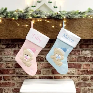 Personalised Fluffy Teddy Bear Stockings