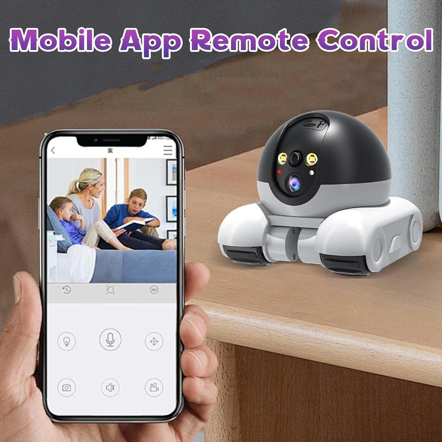 Pet Robot Camera,Little Robot Camera on Wheels 1080p Dual Lens,Mini Companion Robot with 2-Way Talk, Night Vision,App Control for Cats/Dogs/Baby/Elderly/Supermarket (WiFi)