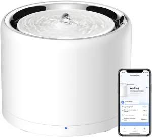 PETKIT Eversweet 3 Pro Cat Water Fountain with Wireless Pump, 1.35L/46oz Stainless Steel Pet Fountains for Cats Indoor, Automatic Water Dispenser Ultra Quiet, App Monitoring