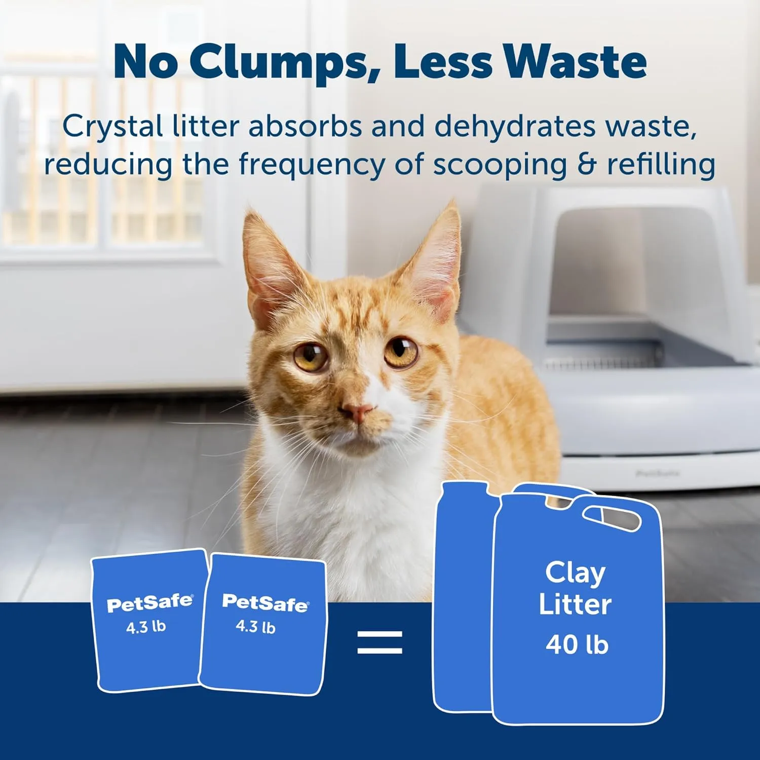 PetSafe ScoopFree Premium Crystal Cat Litter - Outperforms Clay Litter - Less Tracking, Dust for A Fresh Home - Non-Clumping - Two 4.3 lb Bags of Litter (8.6 lb Total) - Lavender