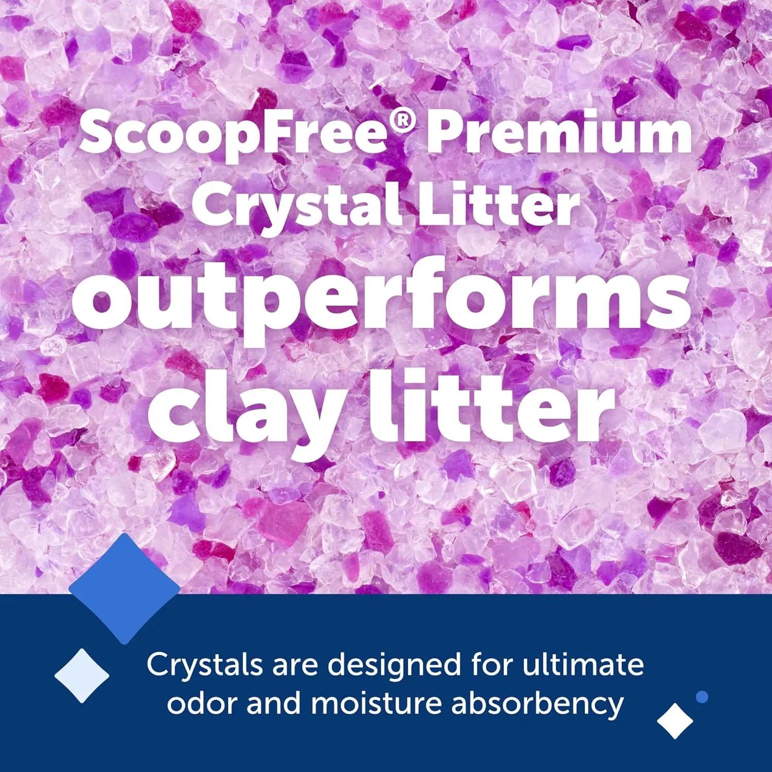 PetSafe ScoopFree Premium Crystal Cat Litter - Outperforms Clay Litter - Less Tracking, Dust for A Fresh Home - Non-Clumping - Two 4.3 lb Bags of Litter (8.6 lb Total) - Lavender