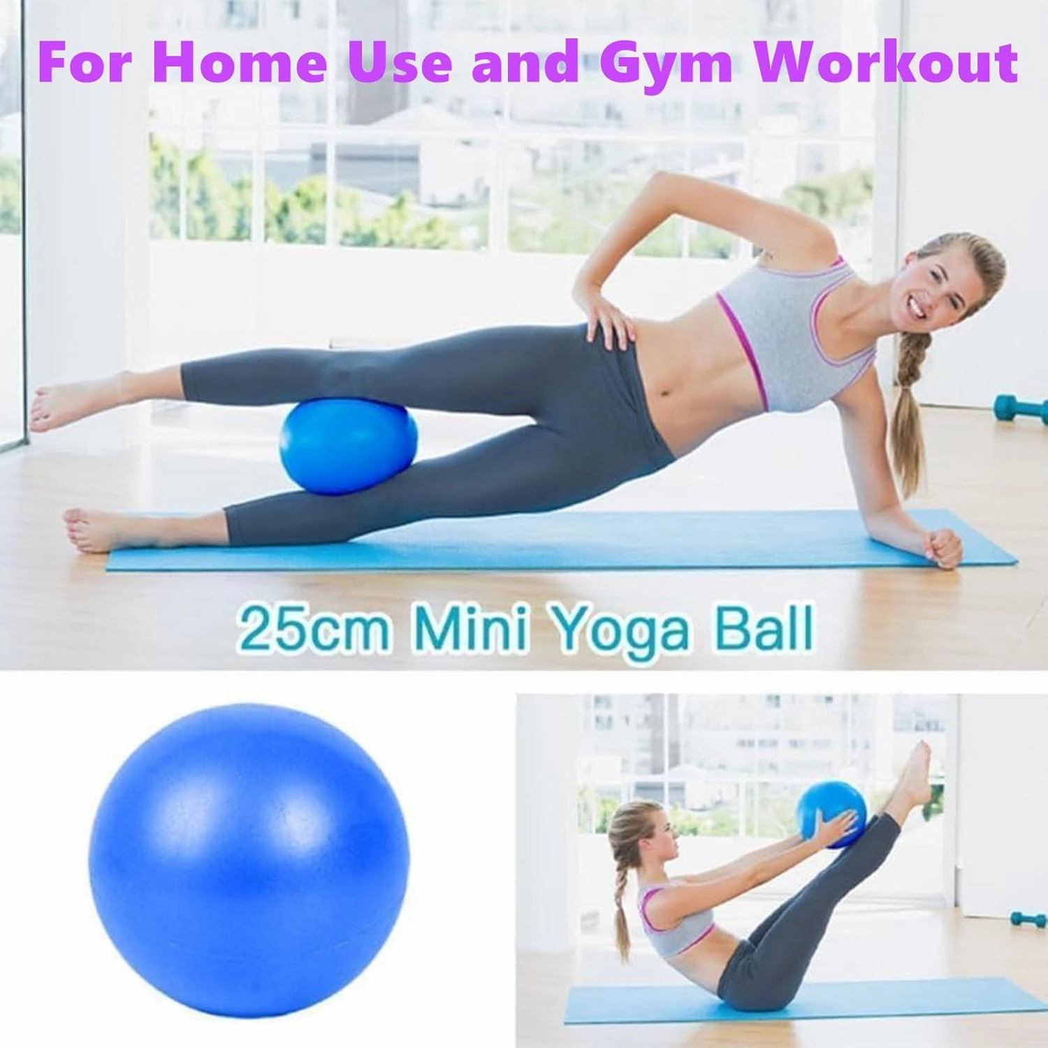 Pilates Essentials Kit for Women, Home Pilates Kit with Yoga Ball 25cm Figure 8 Resistance Yoga Bands, Pilates Rings Booty Bands with for Home Use and Gym Workout