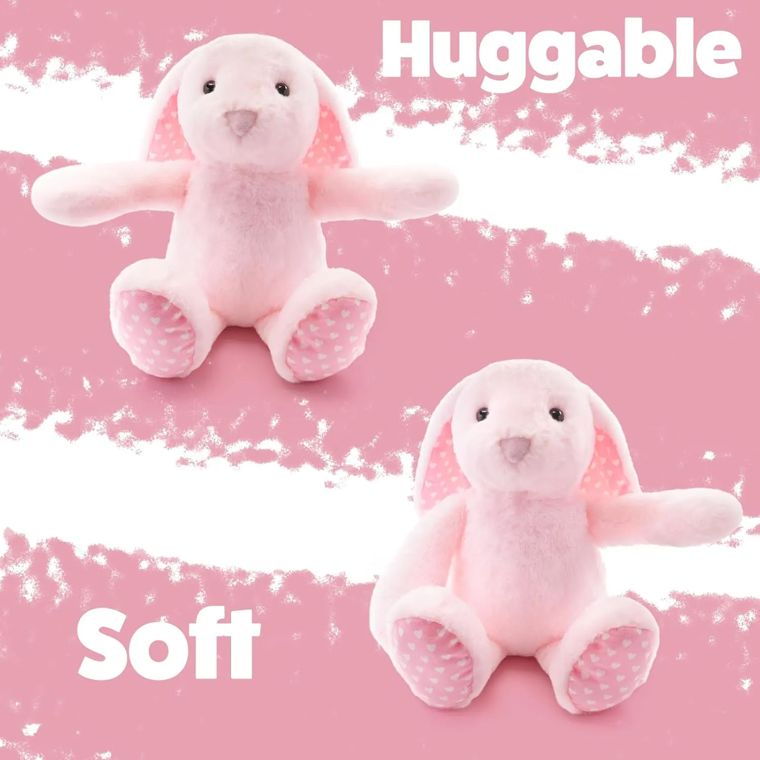 Pink Rabbit Bunny Stuffed Animal Plush Toy for Kids, Boys, Girls, Babies - Perfect Birthday, Easter, and Christmas Bedtime Gift