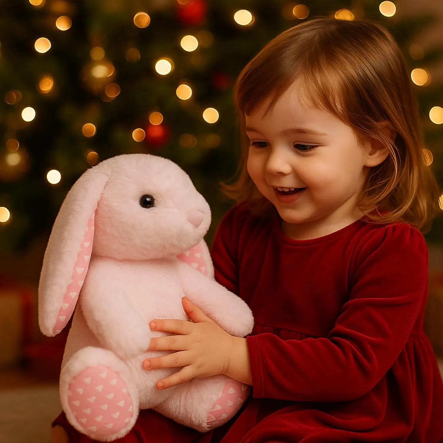Pink Rabbit Bunny Stuffed Animal Plush Toy for Kids, Boys, Girls, Babies - Perfect Birthday, Easter, and Christmas Bedtime Gift