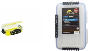 Plano Guide Series 3700 Field Box Waterproof Case, Blue, Large, Waterproof Dry Box with Wrist Strap for Boat, Kayak, and Camping, Outdoor Gear Storage, Clear/yellow & 3640 Waterproof Stowaway