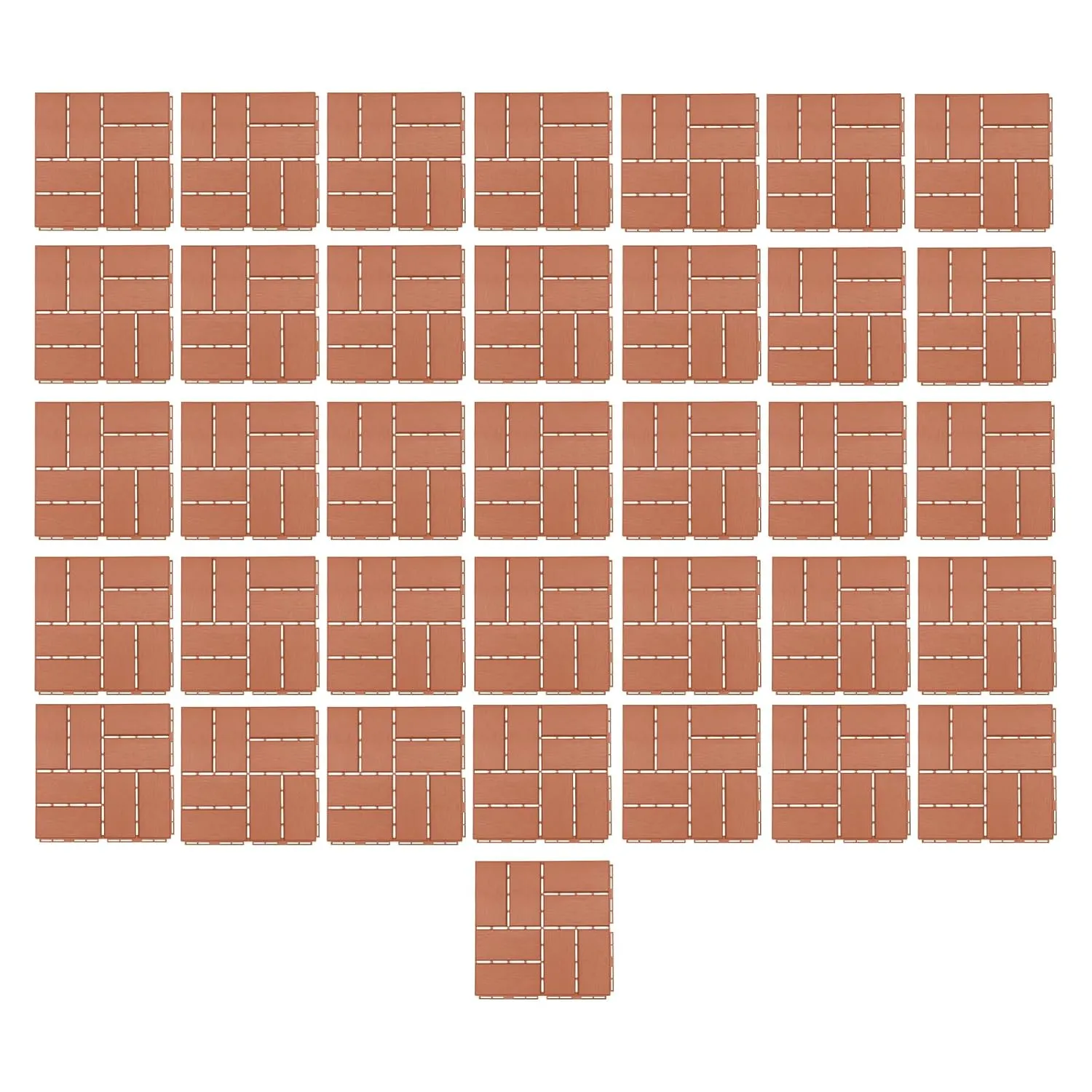 Plastic Interlocking Deck Tiles Outdoor All Weather,36Pcs Waterproof Patio Pavers Outdoor Use,12 * 12 in Hardwood Interlocking Patio Deck Tiles for Porch Poolside Garden Backyard, Brown