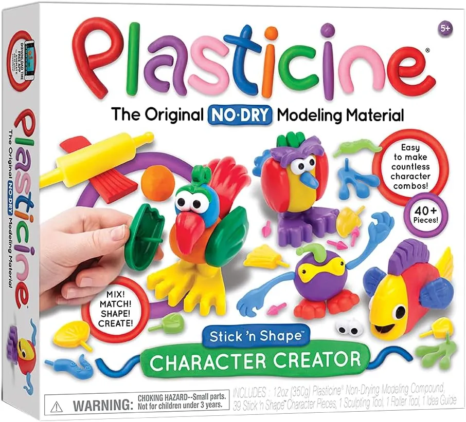 Plasticine Character Creator — No-Dry Modeling Material — Creative Kit — Ages 5 