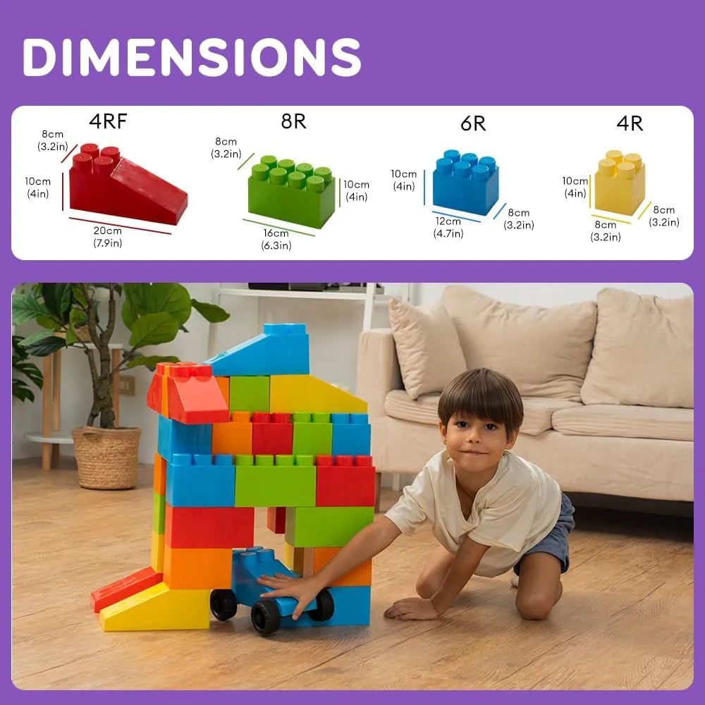 PLATPORTS Big Jumbo Blocks, Big Blocks, Large Building Blocks, Large Blocks, Giant Building Blocks, Jumbo Blocks, Big Blocks for Kids Ages 4-8